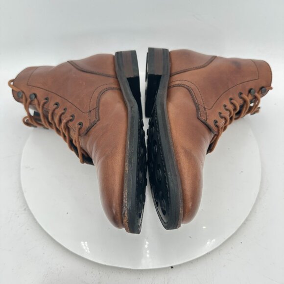 Thursday Everyday Men Size 8 Brown Leather Plain Toe Ankle Combat Boot - Picture 7 of 12